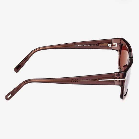 Tom Ford FT1075 Ezra Sunglasses Unisex Shiny Light Brown Bordeaux 54mm-19-140 •3 main image 6